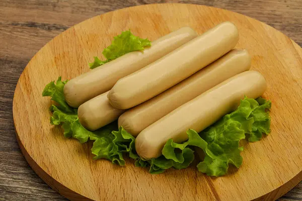 Chicken White Sausage Salad Leaves — Stock Photo, Image