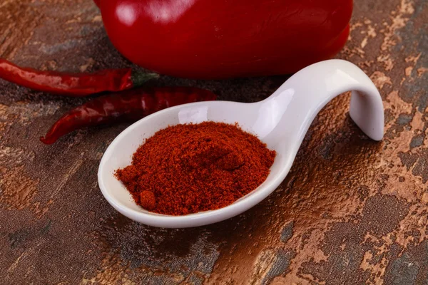 Dulce Pulbere Paprika Castron — Fotografie, imagine de stoc