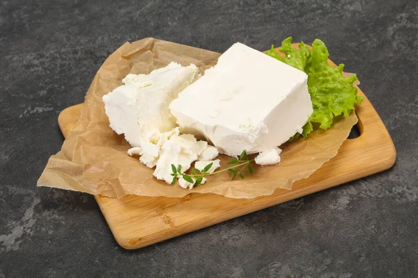 Feta Traditionnelle Grecque Fromage Pâte Molle Dans Assiette — Photo