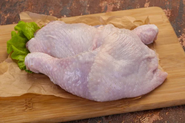 Perna Frango Crua Pronta Para Cozinhar — Fotografia de Stock