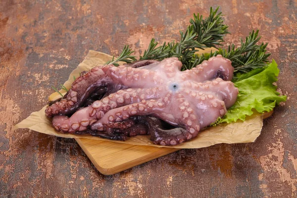 Rauwe Octopus Klaar Koken Met Rozemarijn — Stockfoto
