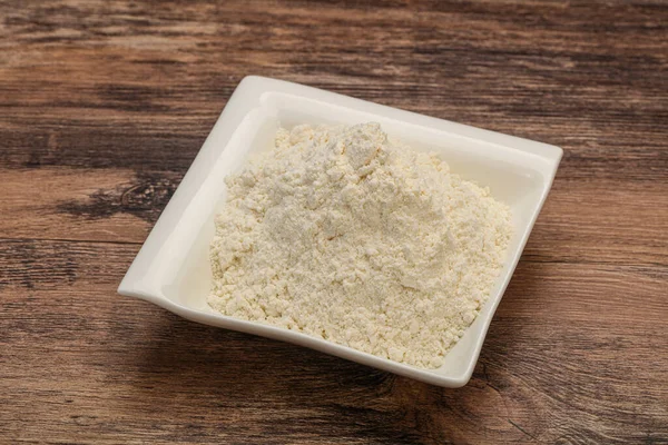 Wheat Flour Heap Bowl Cooking — Stock Photo, Image