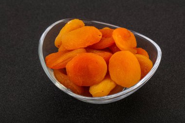 Tatlı, sarı, kurutulmuş kayısı yığını