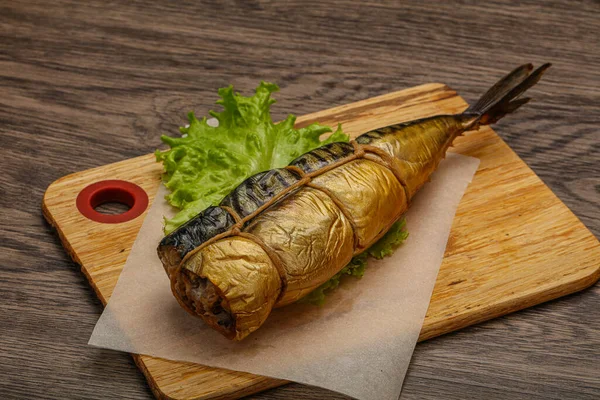 Gerookte Smakelijke Makreel Vis Snack Overboord — Stockfoto