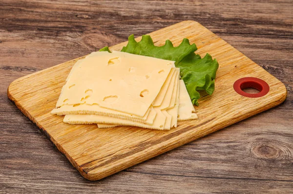 Sliced Yellow Cheese Salad Leaves — Stock Photo, Image