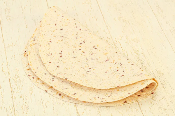 Cozinha Mexicana Tortilla Pão Grosso Com Cereais — Fotografia de Stock