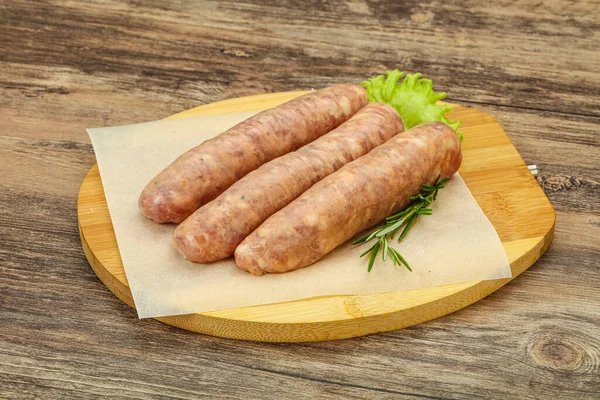 Raw Pork Meat Sausages Grill Served Rosemary — Stock Photo, Image