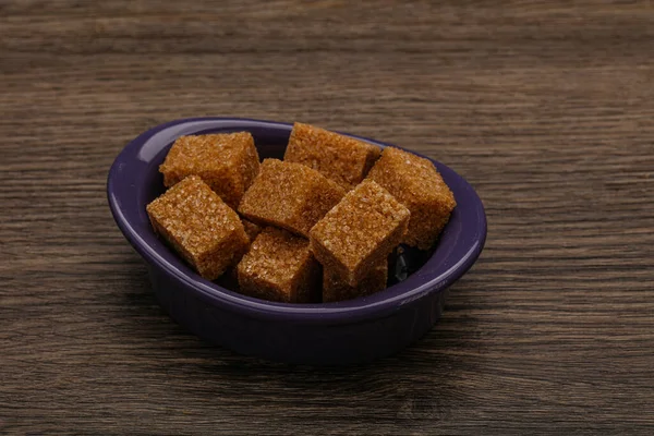 Brown Cane Sugar Cubs Bowl — Stock Photo, Image