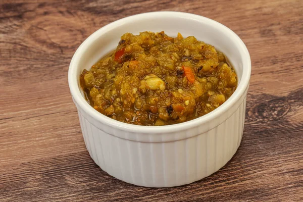 Green Spicy Sauce Pepper Bowl — Stock Photo, Image