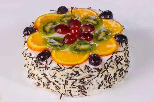 Torta Con Bacche Panna — Foto Stock