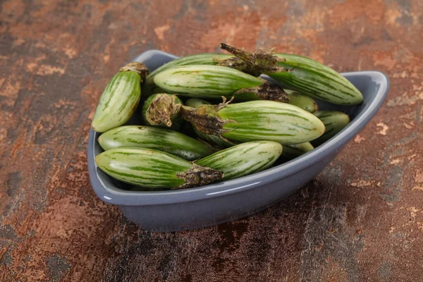 Green Asian Eggplant Bowl — Stock Photo, Image