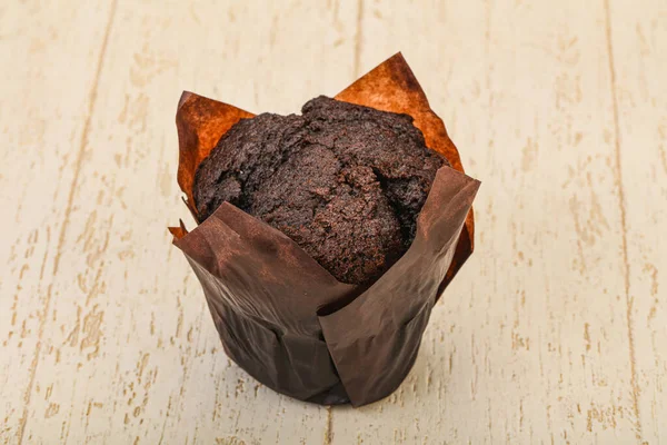 Lekker Zoet Chocolade Muffin Snack Bakkerij — Stockfoto