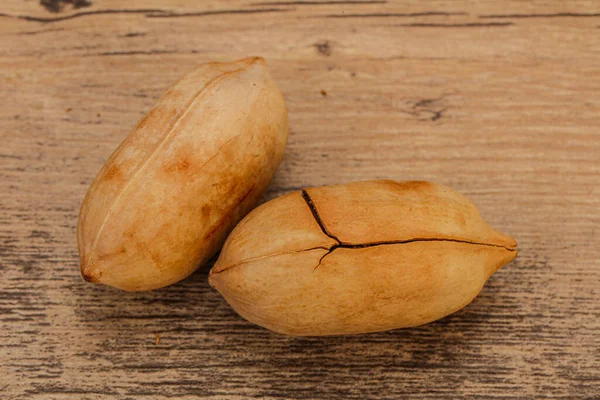 Ripe Tasty Two Whole Pecan Nuts — Stock Photo, Image