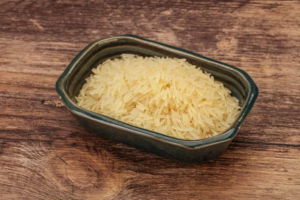 Surowy Ryż Basmati Indyjski Misce — Zdjęcie stockowe