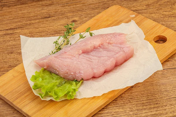 Bife Peito Peru Suculento Cru Para Cozinhar — Fotografia de Stock