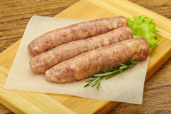 Raw Pork Meat Sausages Grill Served Rosemary — Stock Photo, Image