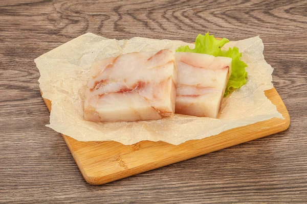 Färsk Pollock Fiskfilé För Matlagning — Stockfoto