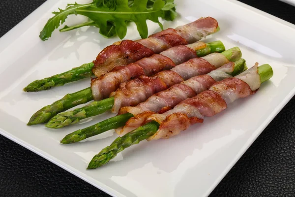 Spargel Mit Speck Und Pochiertem — Stockfoto