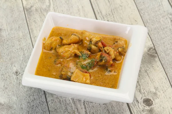 Traditionelle Thai Curry Hühnersuppe Mit Kokosmilch — Stockfoto