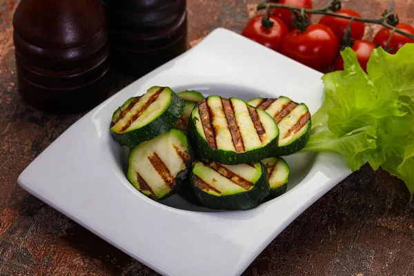 Cucina Vegana Zucchine Giovani Alla Griglia — Foto Stock