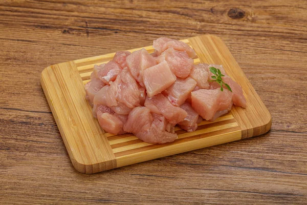 Raw diced chicken breast for cooking