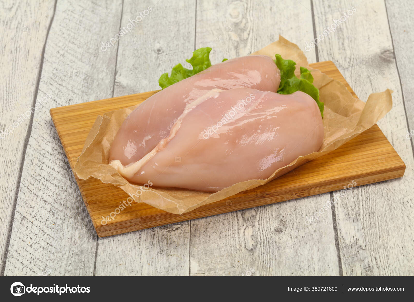 Two Raw Chicken Breast Ready Cooking — Stock Photo © AndreySt #389721800