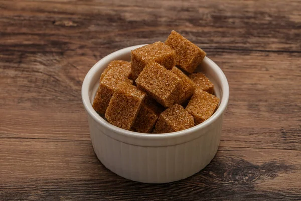 Brown Cane Sugar Cubs Bowl — Stock Photo, Image