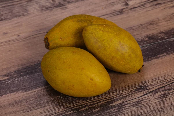 Exotische Tropische Früchte Sapodilla Teller — Stockfoto