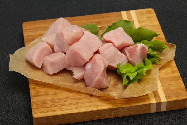 Cubo Carne Cerdo Fresca Cruda Listo Para Cocinar —  Fotos de Stock