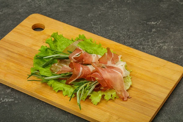 Sliced Pork Jamon Meat Rosemary — Stock Photo, Image