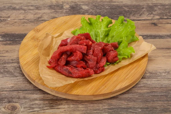 Raw Beef Meat Sliced Ready Cooking — Stock Photo, Image