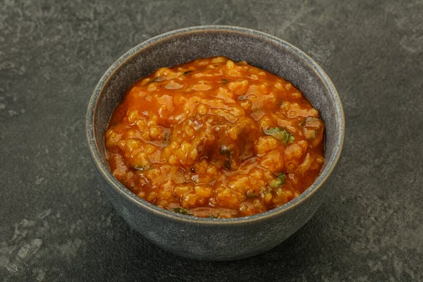 Sopa Tradicional Georgiana Kharcho Com Carne Especiarias — Fotografia de Stock