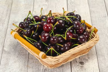 Olgun tatlı, taze kiraz meyvesi