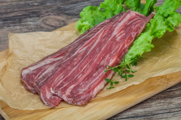 Roh Dickes Schweinesteak Zum Kochen Bereit — Stockfoto