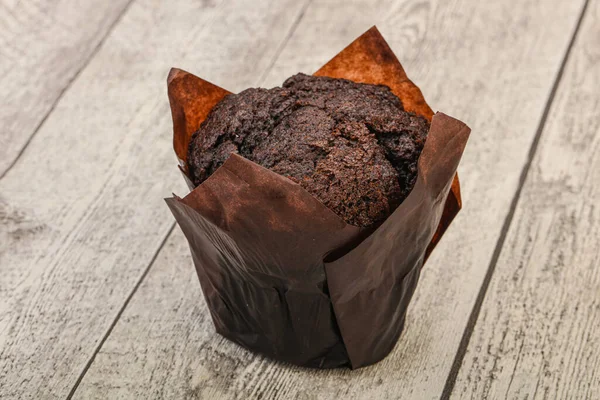 Lekker Zoet Chocolade Muffin Snack Bakkerij — Stockfoto