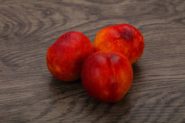 Fruta Nectarina Vermelha Saborosa Doce Madura — Fotografia de Stock