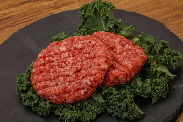 Chuleta Hamburguesa Carne Cruda Para Parrilla —  Fotos de Stock