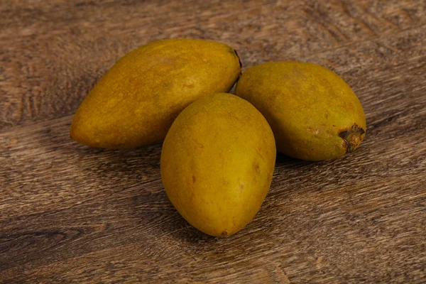 Buah Lezat Tropis Eksotis Sapodilla Piring — Stok Foto