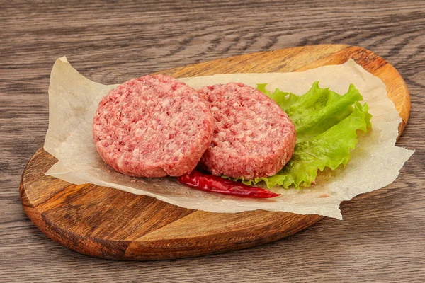 Costeleta Carne Crua Para Hambúrguer — Fotografia de Stock