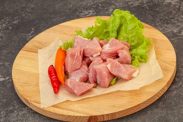 生の豚肉料理の準備 — ストック写真