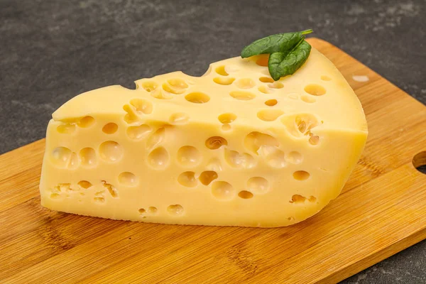 Maasdam Cheese Dairy Yellow Triangle Holes — Stock Photo, Image