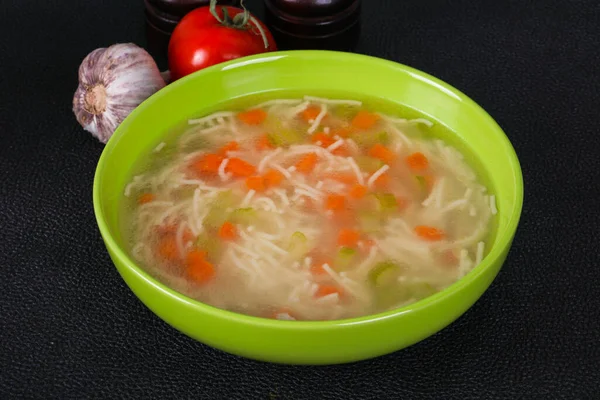 Soupe Poulet Aux Nouilles Carotte Céleri — Photo