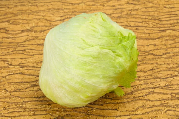 Fresh Ripe Green Iceberg Salad Ready Cooking — Stock Photo, Image