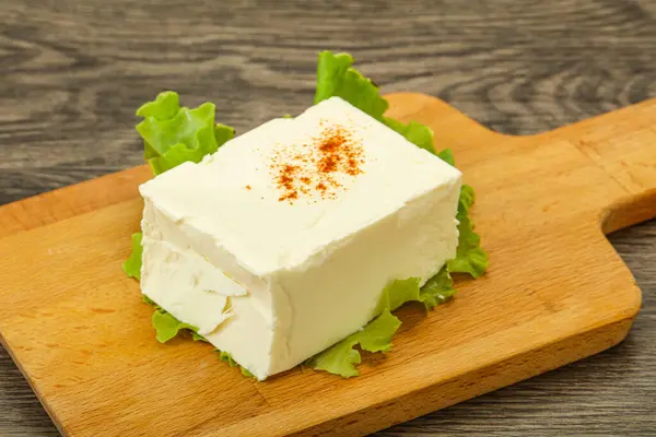 Görög Hagyományos Lágy Feta Tejsajt — Stock Fotó