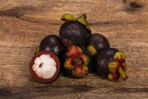 Érett Édes Delicous Egzotikus Gyümölcs Mangosteen — Stock Fotó