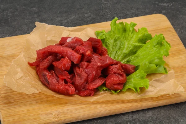 Carne Vacuno Cruda Rodajas Lista Para Cocinar —  Fotos de Stock