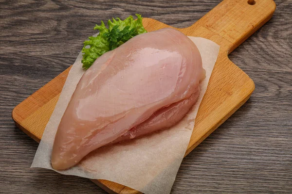 Raw Chicken Breast Cooking Board — Stock Photo, Image