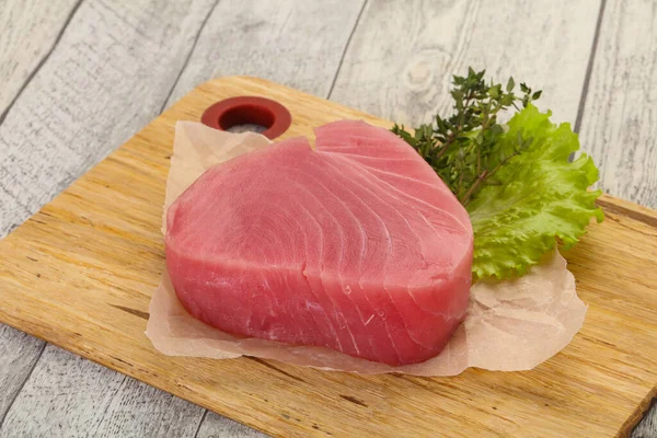 Syrový Steak Tuňáka Připravený Vaření — Stock fotografie