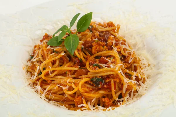 Spaghetti Alla Bolognese Con Carne — Foto Stock