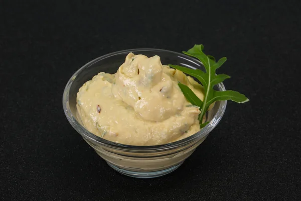 Collation Houmous Huile Olive Aux Herbes — Photo
